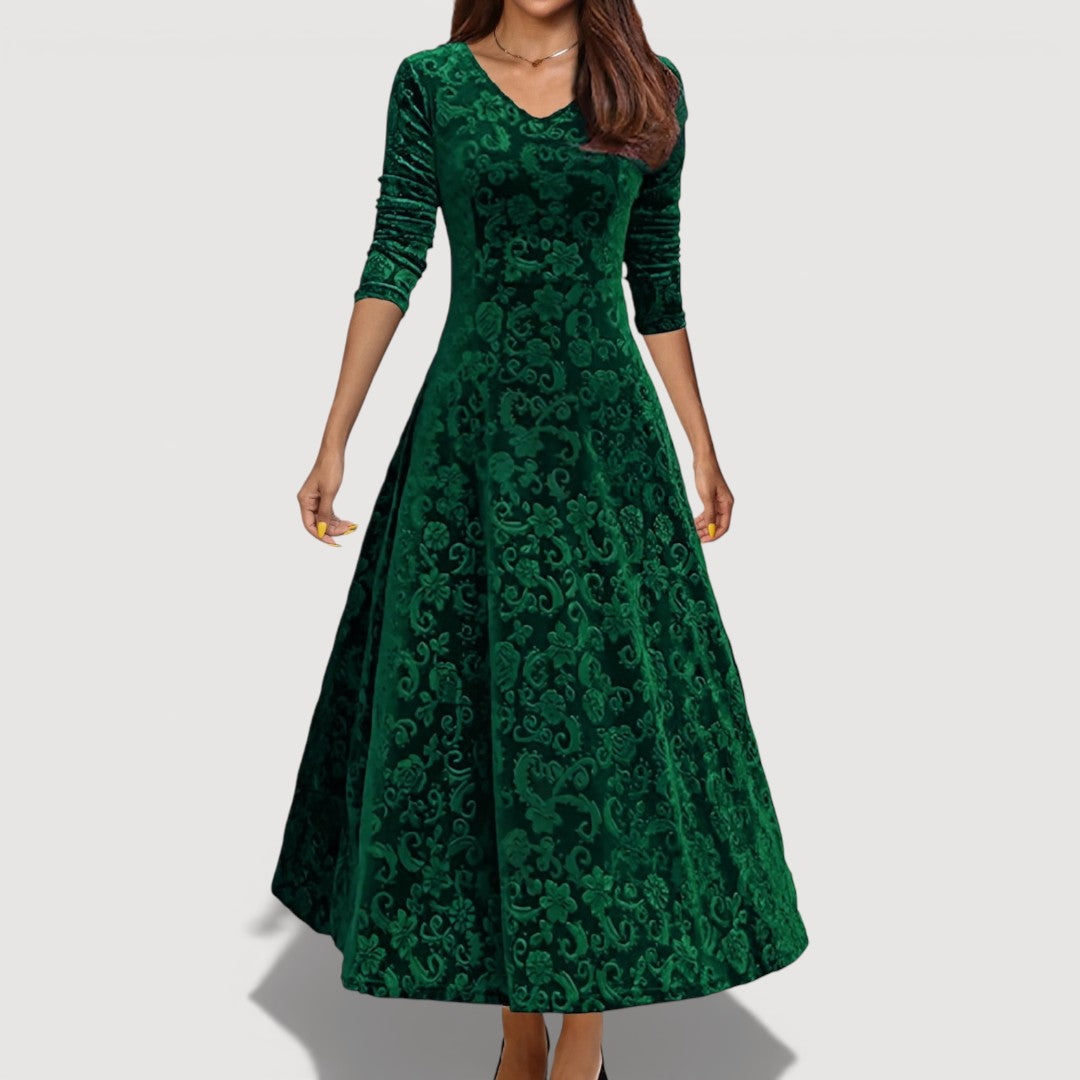 Jillian – Elegancka sukienka z weluru