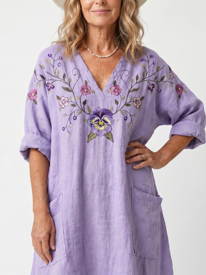 Roksana | Oversized Sukienka Midi w Kwiaty