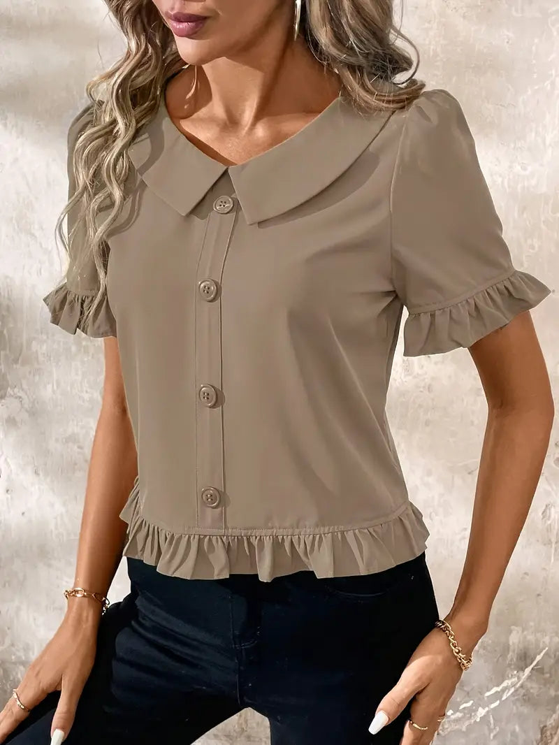 Susan™ - Elegancka Bluzka z Krótkim Rękawem