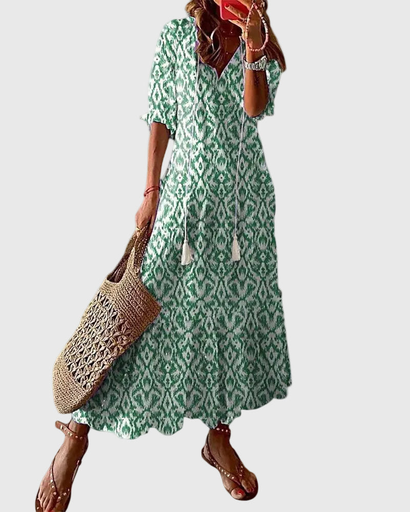 Amalia | Boho Vintage Letnia Maxi Dress