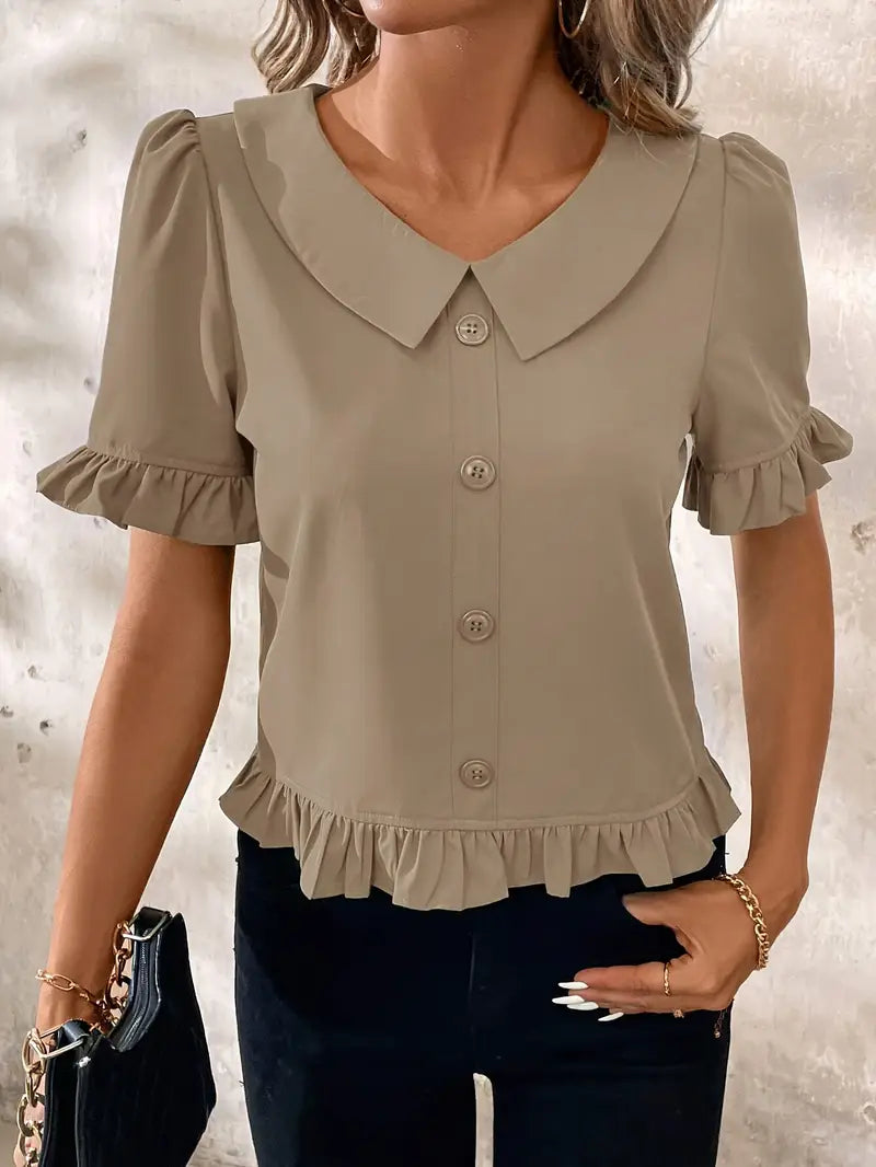 Susan™ - Elegancka Bluzka z Krótkim Rękawem