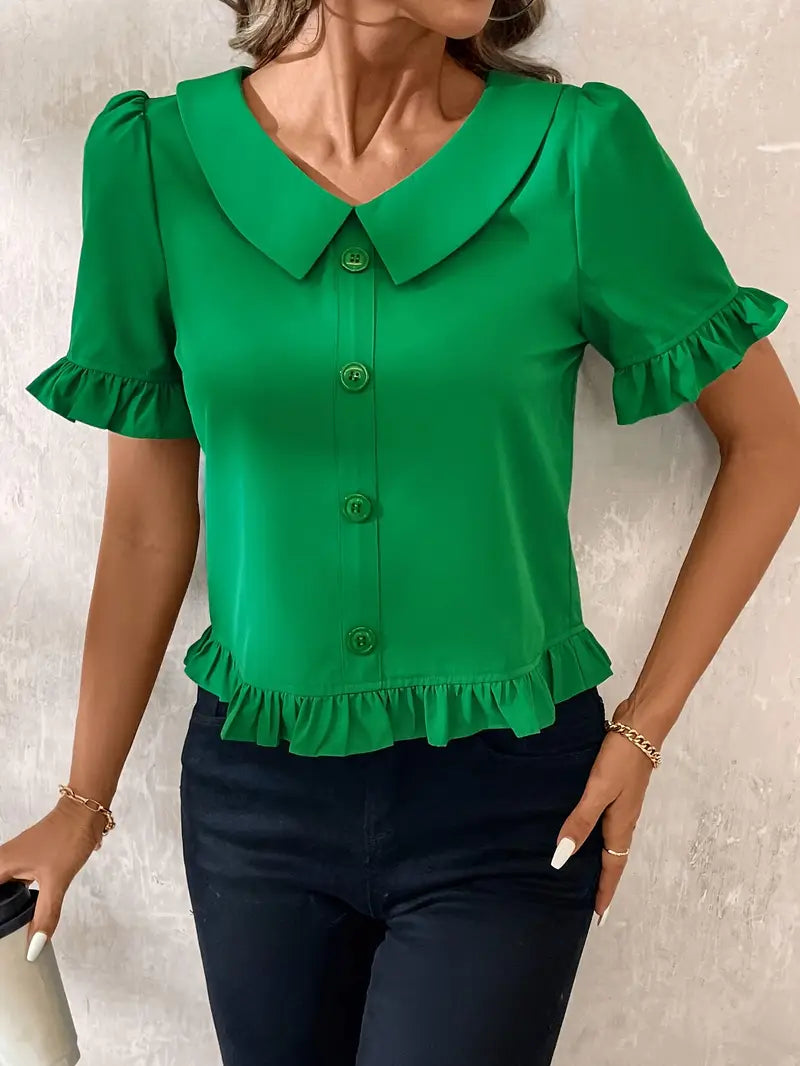 Susan™ - Elegancka Bluzka z Krótkim Rękawem