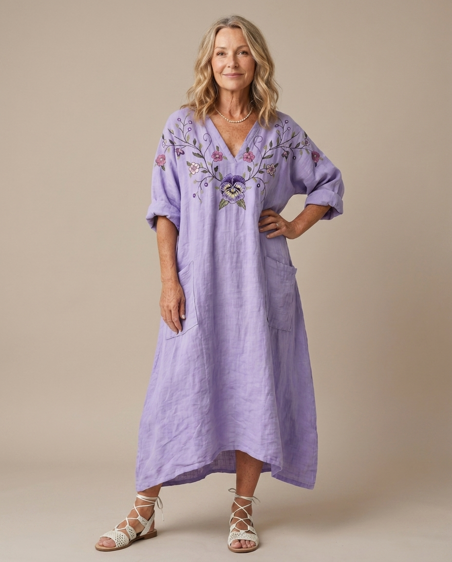 Roksana | Oversized Sukienka Midi w Kwiaty