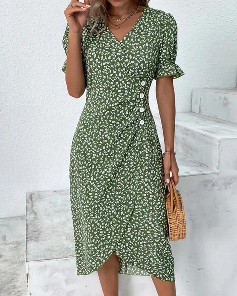 Judith | Sukienka V-Neck Fresh Bloom