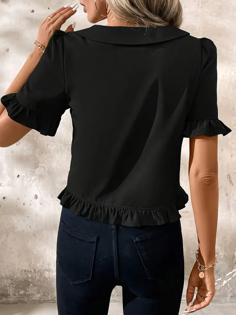 Susan™ - Elegancka Bluzka z Krótkim Rękawem