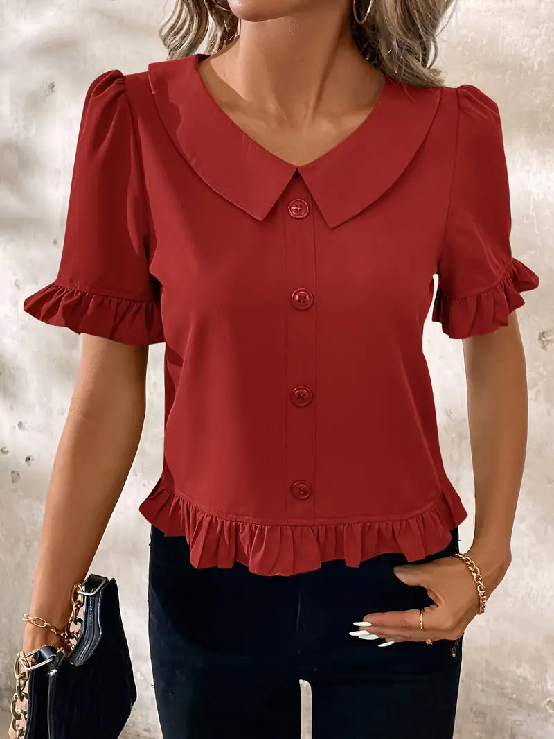 Susan™ - Elegancka Bluzka z Krótkim Rękawem