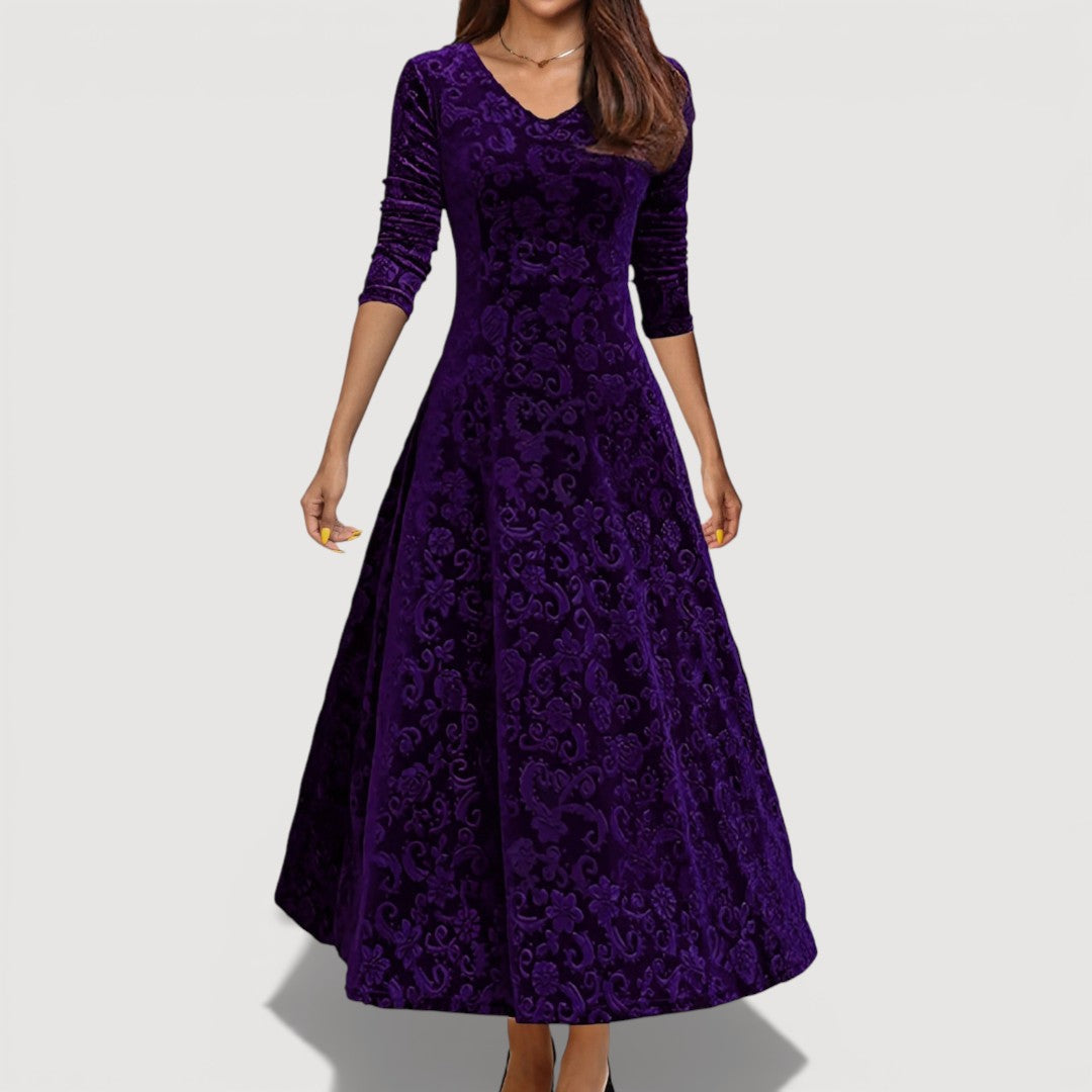 Jillian – Elegancka sukienka z weluru