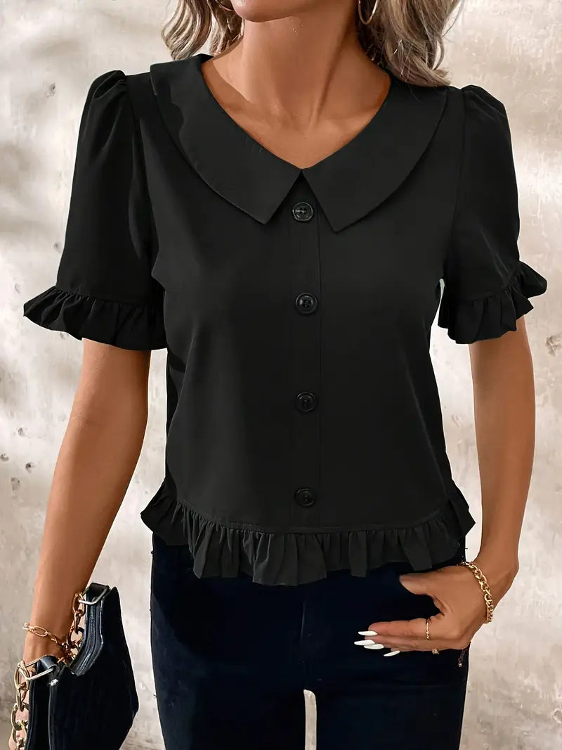 Susan™ - Elegancka Bluzka z Krótkim Rękawem