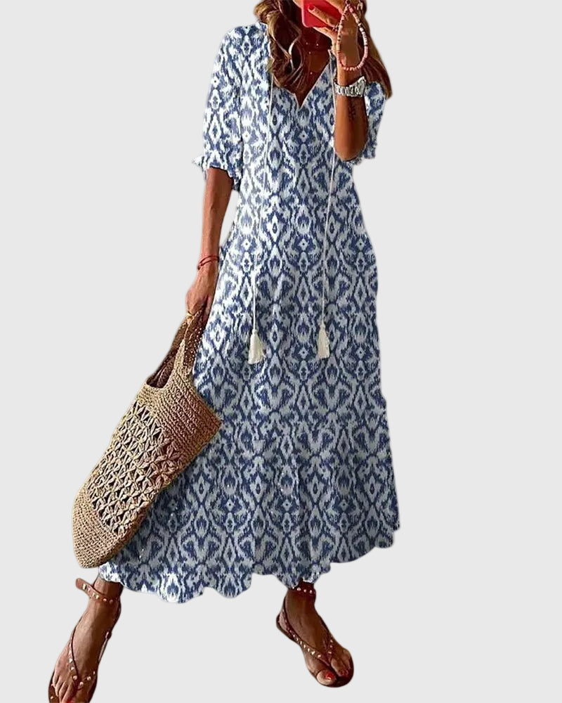 Amalia | Boho Vintage Letnia Maxi Dress