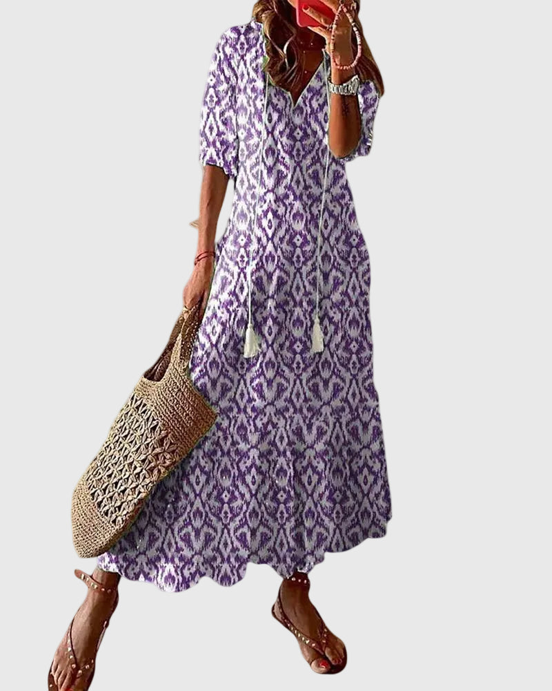 Amalia | Boho Vintage Letnia Maxi Dress