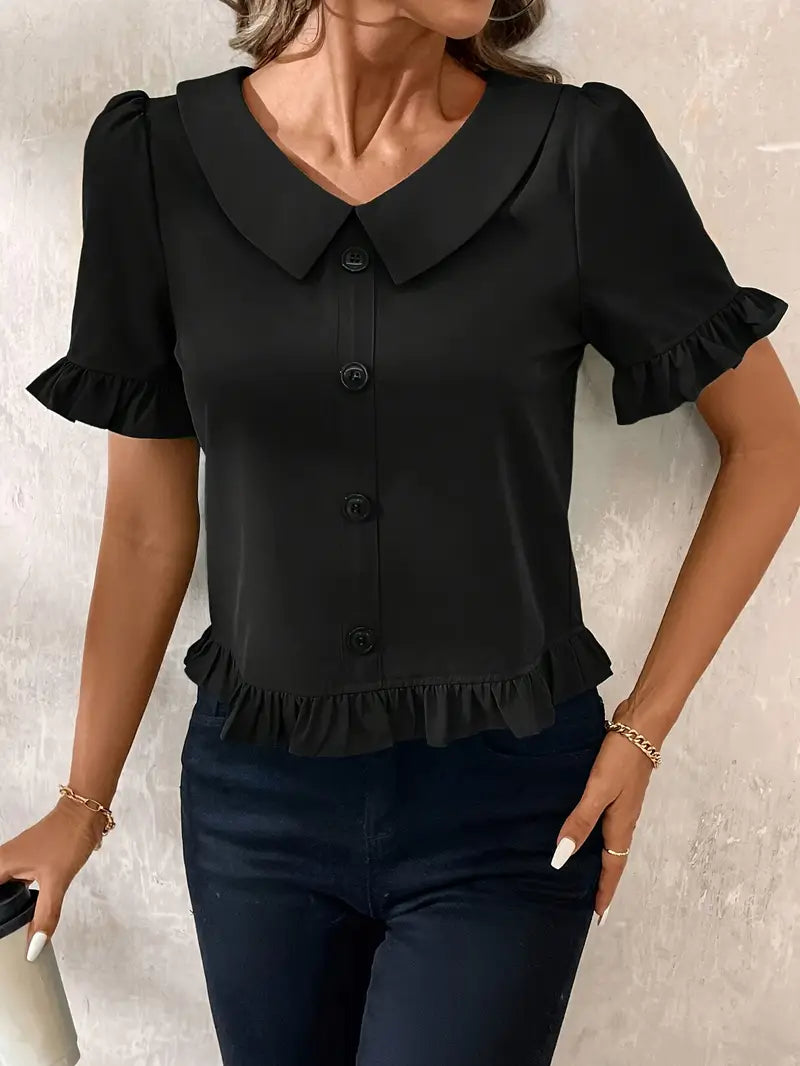 Susan™ - Elegancka Bluzka z Krótkim Rękawem