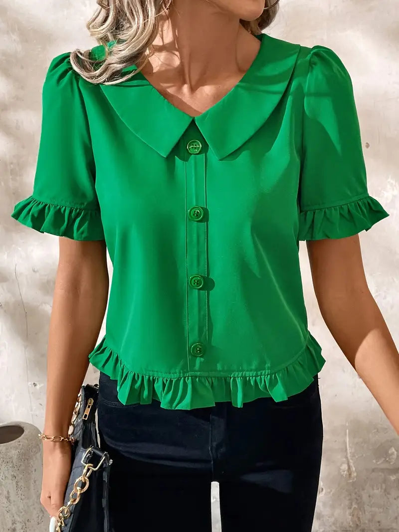Susan™ - Elegancka Bluzka z Krótkim Rękawem